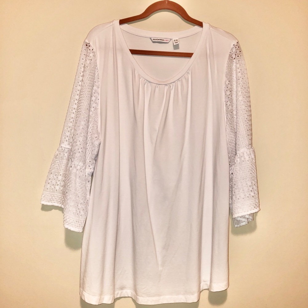 Isaac Mizrahi live Plus 2X Sleeve lace Top Tunic